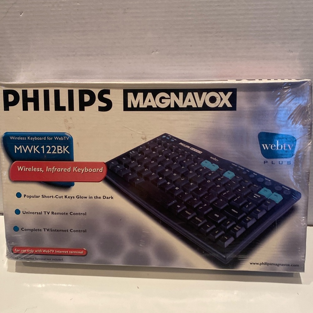 NIB & Vintage Philips Magnavox Wireless Keyboard for Web TV #MWK122BK